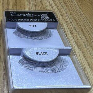 The Crème Shop 100% Human Hair Eyelashes #12 Black | Natural Look | Handmade